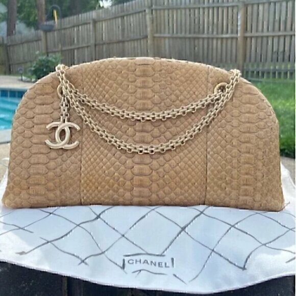 CHANEL Mademoiselle kisslock Python Rare and Pristine - Picture 1 of 10